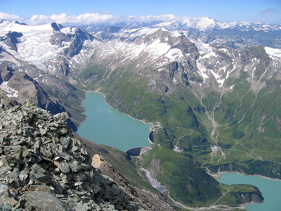 Bild des Kappruner Tals mit dem Stausee Mooserboden