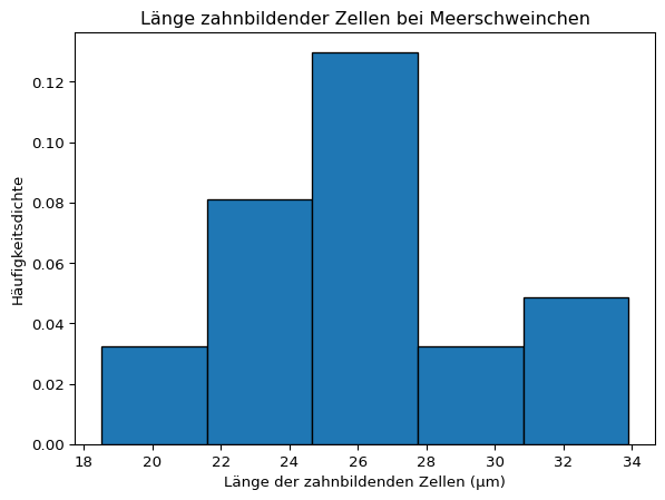 Ein Histogramm mit 5 Klassen