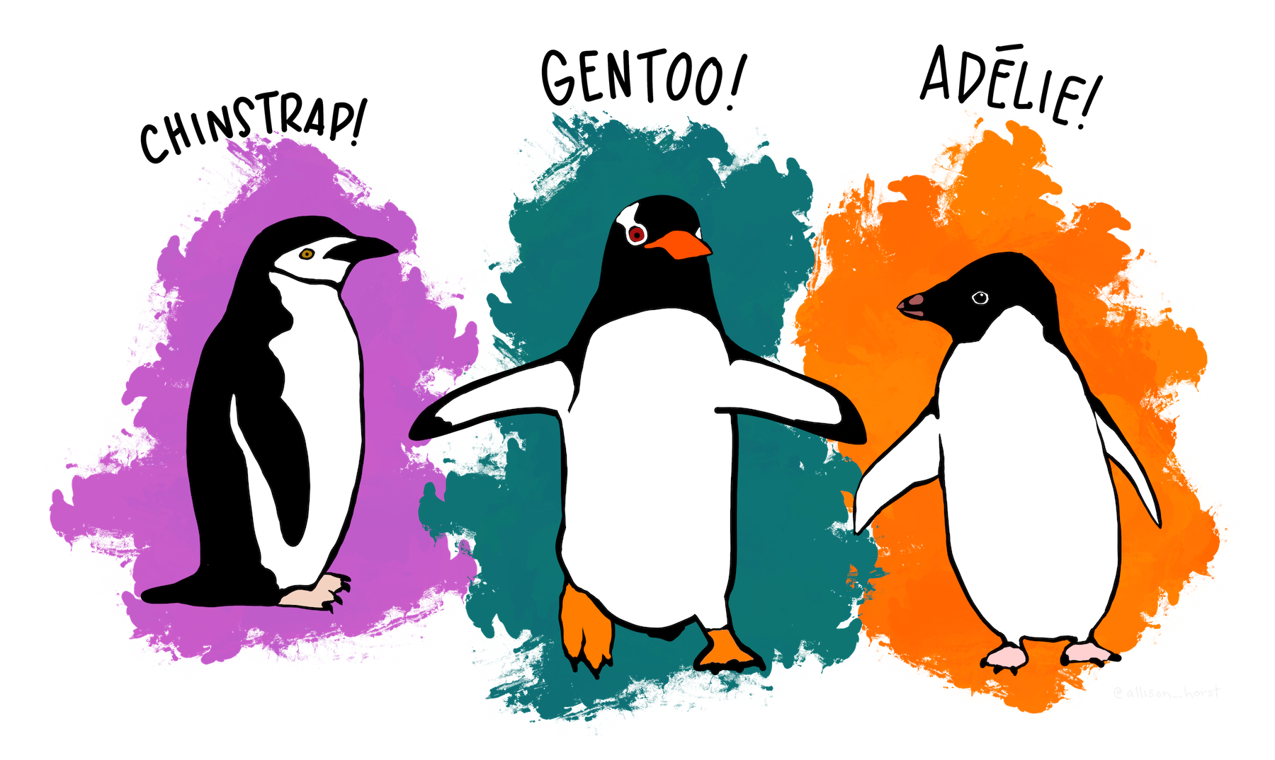 illustrative Grafik der Pinguine